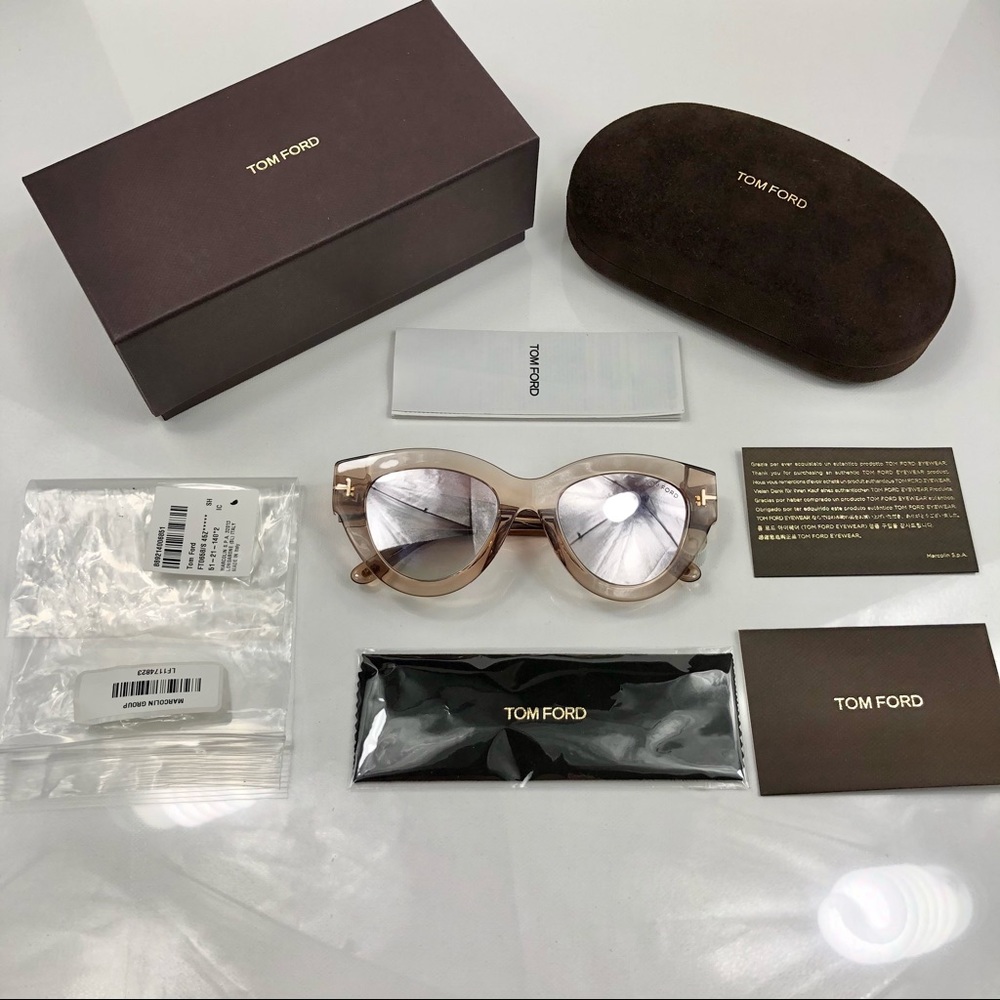 New TOM FORD Slater Cat Eye Clear Sunglasses - Picture 2 of 16